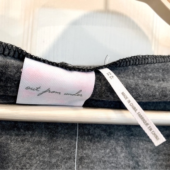 UO Gray Cozy Brushed Knot Steffie Hooded Wrap Crop Top - Picture 10 of 11